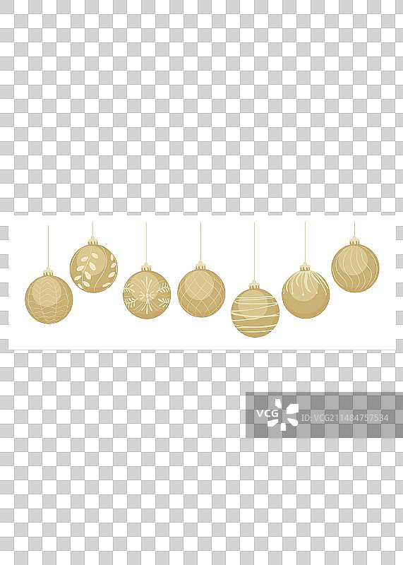 金色圣诞球套装图片素材