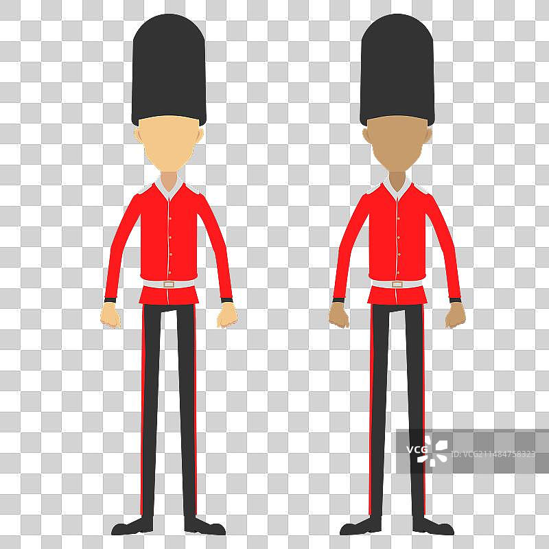 无脸英国卡通皇家卫队图片素材