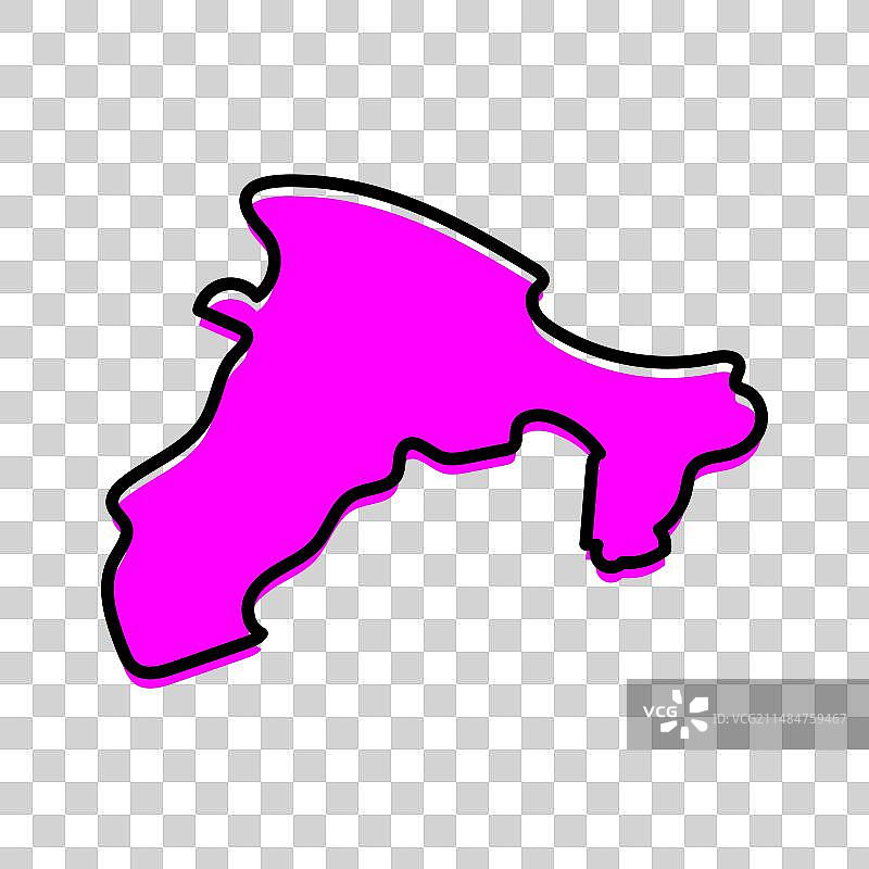 阿尔及利亚贝贾亚地区地图设计图片素材