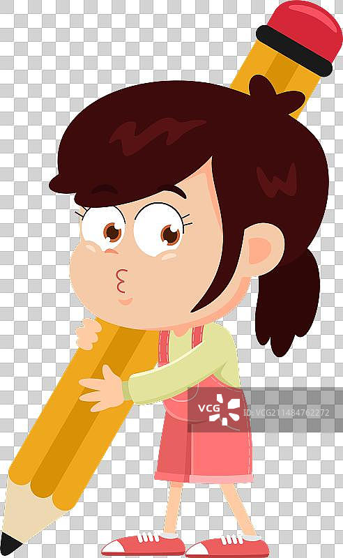 可爱的卡通学生妹图片素材