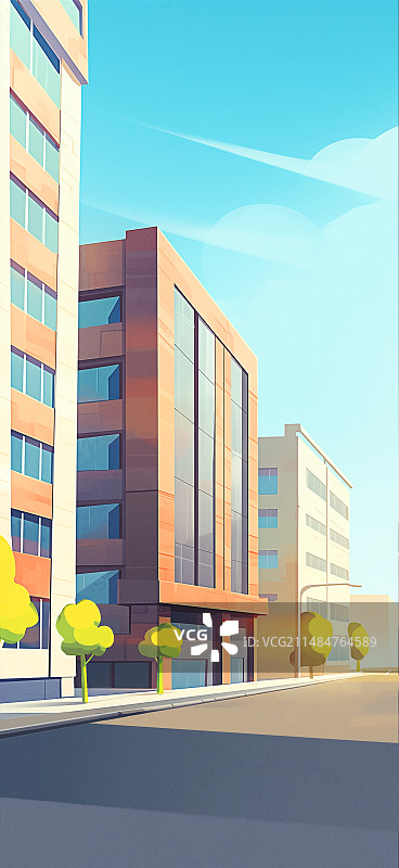 阳光下的楼房图片素材