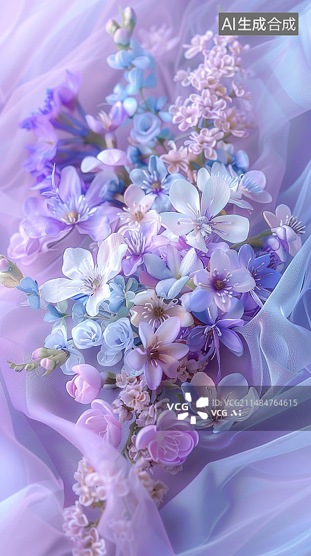 【AI数字艺术】紫色背景紫丁香图片素材