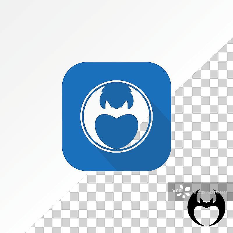 蝙蝠负空间爱心标志图片素材