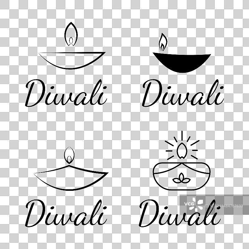 排灯节简约风格logo设计合集图片素材