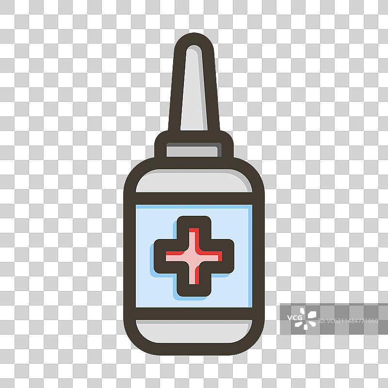 鼻腔喷雾剂粗线填充颜色图标图片素材