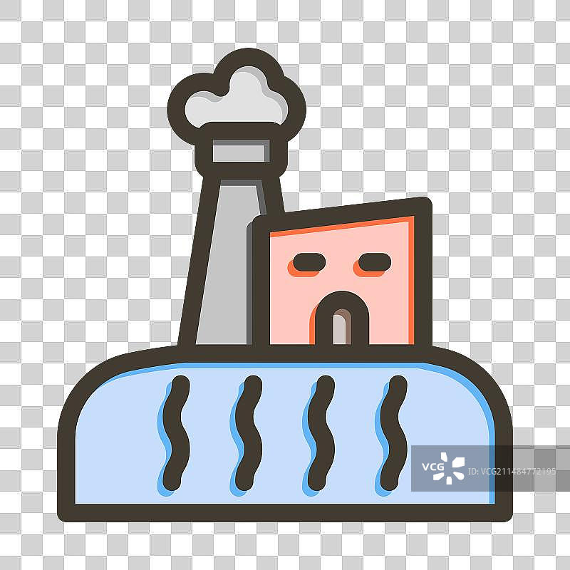 地热能源粗线条填充彩色图标图片素材