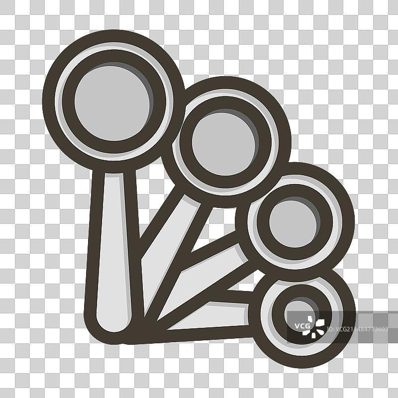 量勺粗线条填充颜色图标图片素材