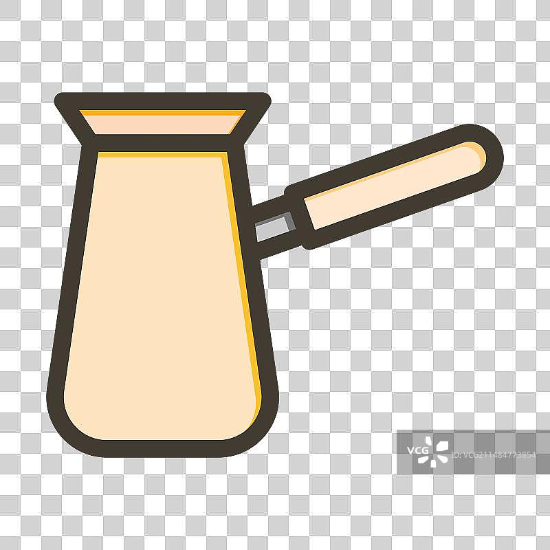 个人用粗线填充咖啡冲泡壶图标图片素材