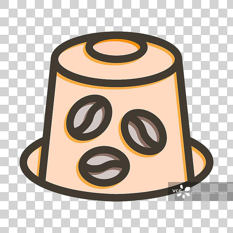 咖啡胶囊粗线条填充颜色图标图片素材