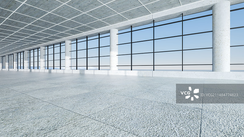 现代城市混凝土建筑内部空间图片素材