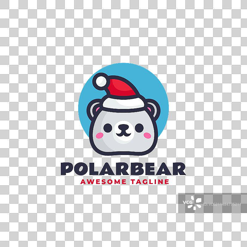北极熊吉祥物卡通风格标志图片素材