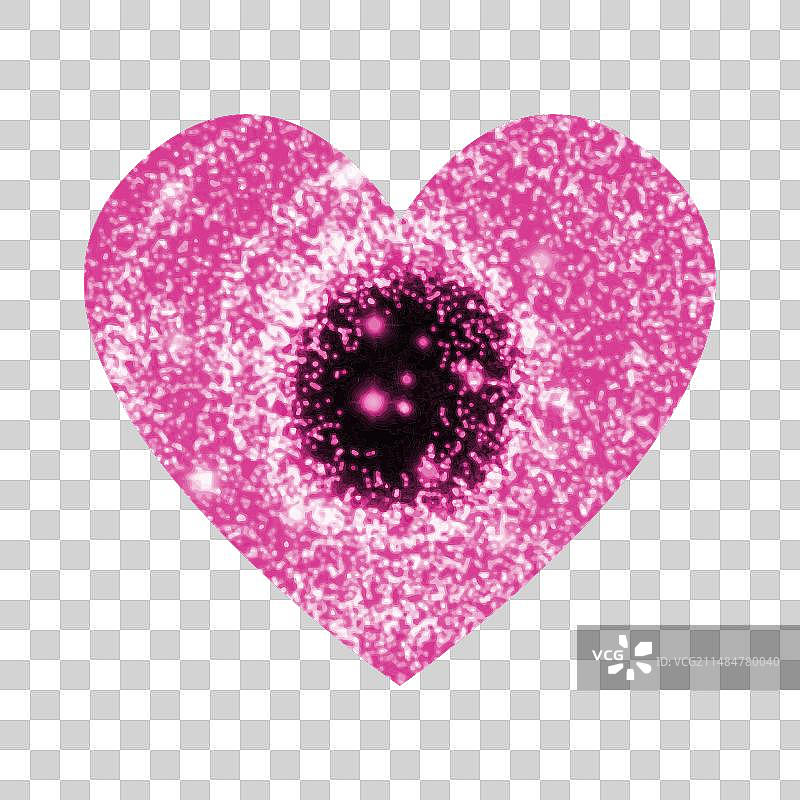 数码遮罩的闪光粉色爱心图片素材