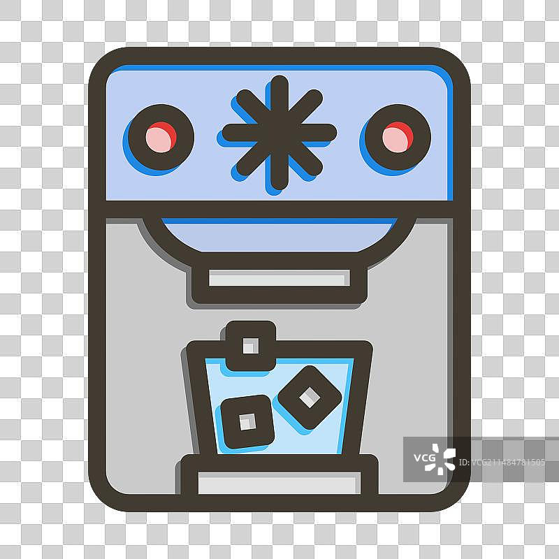 制冰机粗线条填充颜色图标图片素材