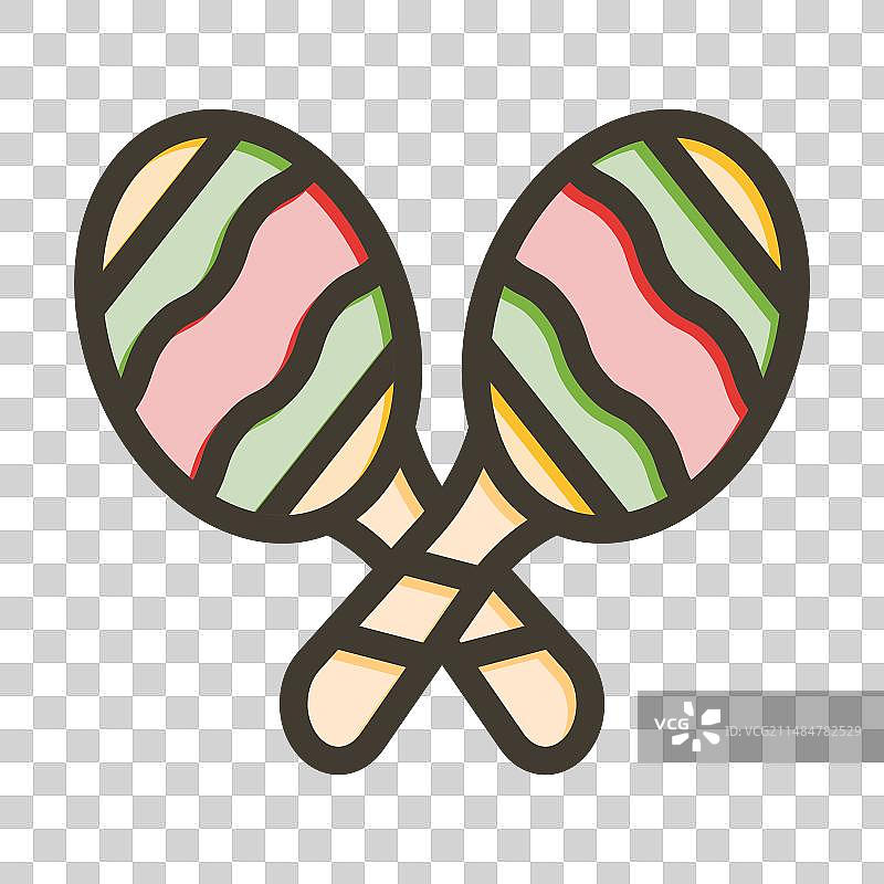 沙槌粗线条填充颜色图标图片素材