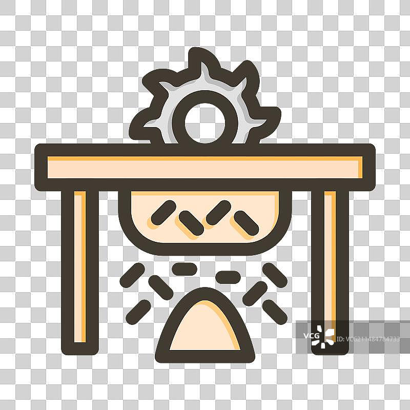 用于锯末的粗线条填充颜色图标图片素材