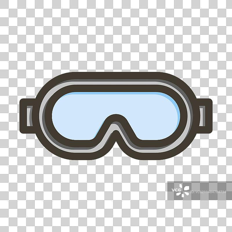 彩色安全护目镜粗线图标图片素材