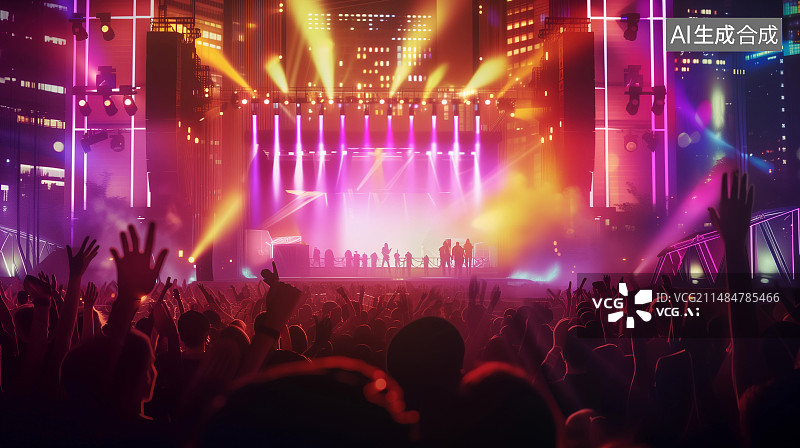 【AI数字艺术】音乐会现场舞台图片素材