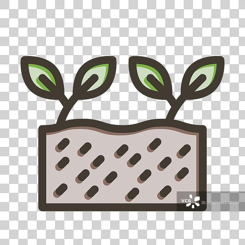 个人用土壤粗线填充颜色图标图片素材