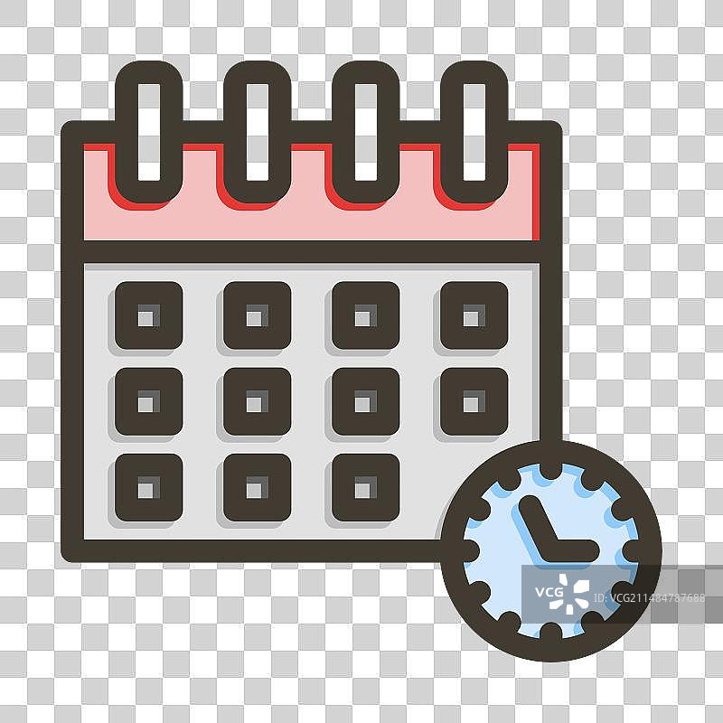 截止日期粗线填充颜色图标图片素材