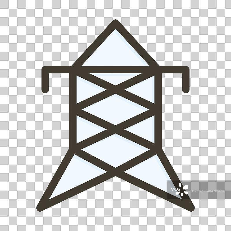 电力塔粗线填充颜色图标图片素材