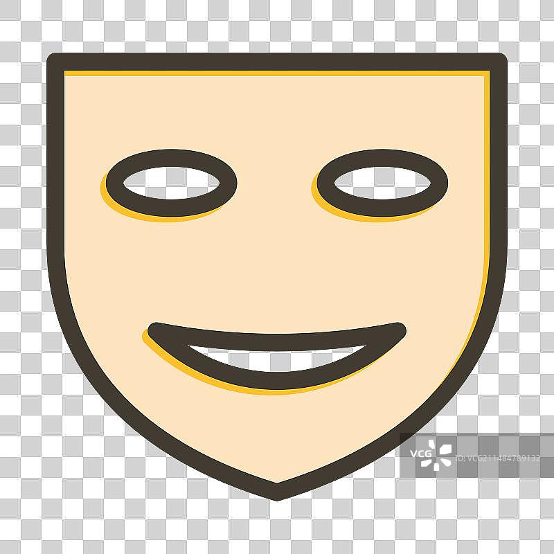 戏剧面具粗线条填充颜色图标图片素材