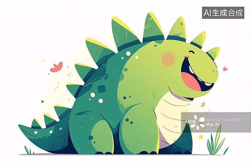 【AI数字艺术】可爱恐龙插画，儿童教育概念插图可爱恐龙插画，儿童教育概念插图图片素材