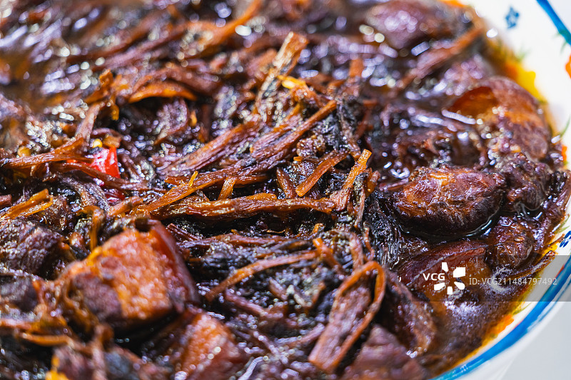 中国传统家常菜梅干菜烧肉图片素材