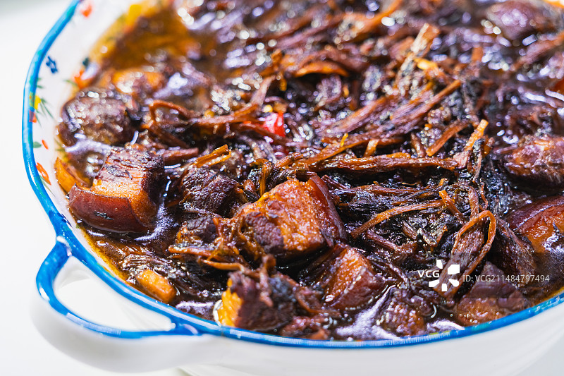 中国传统家常菜梅干菜烧肉图片素材