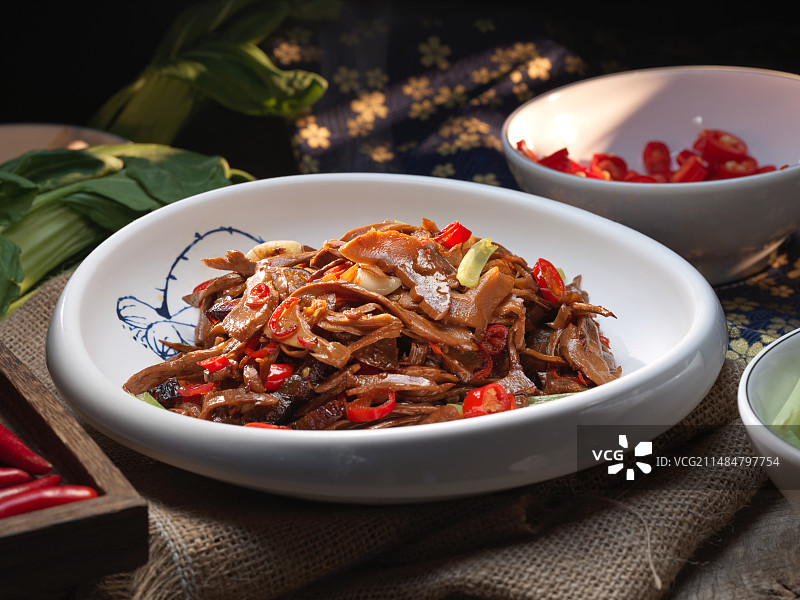 湖南菜烟笋炒腊肉图片素材