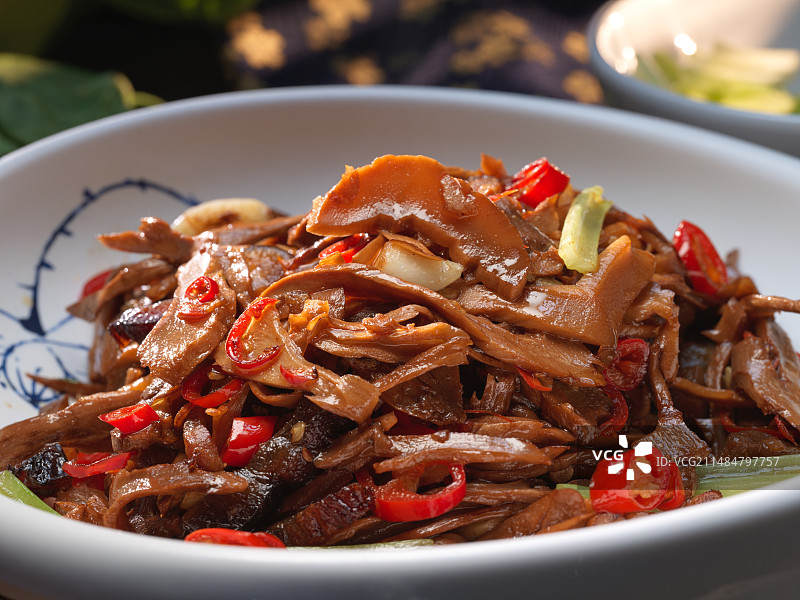 湖南菜烟笋炒腊肉图片素材