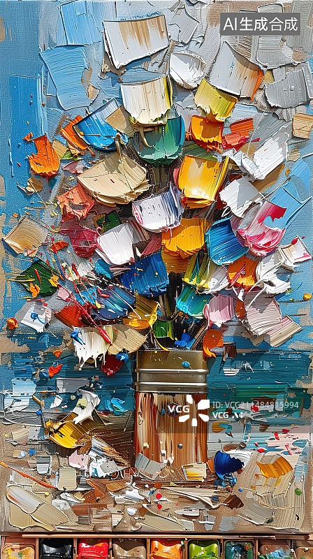 【AI数字艺术】挂在墙上的彩色织物的全帧照片图片素材