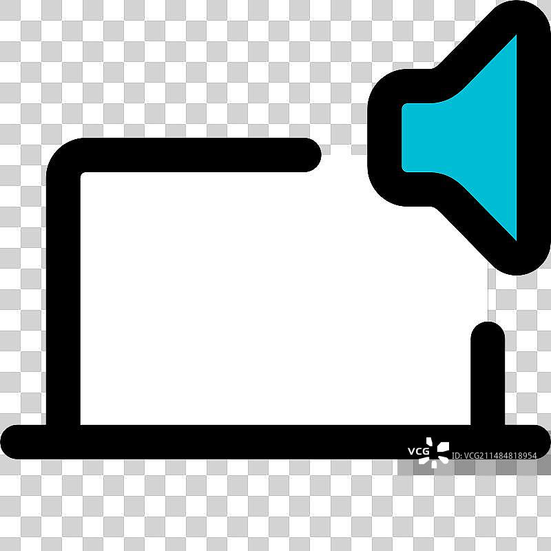 笔记本电脑上的内置扬声器，用于音频输出图片素材