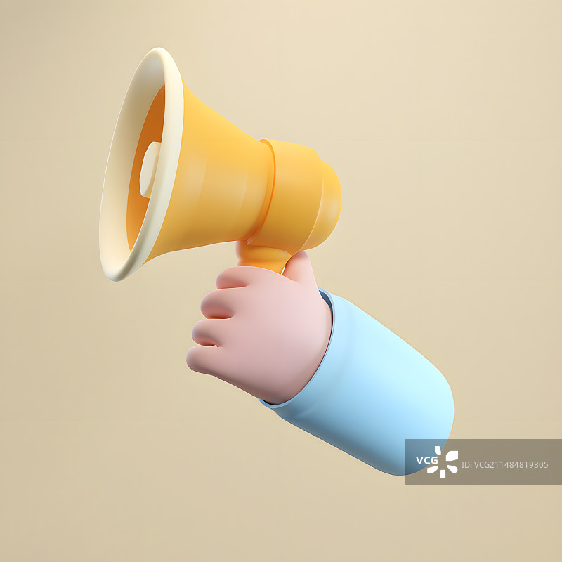 手拿扩音器三维图形图片素材