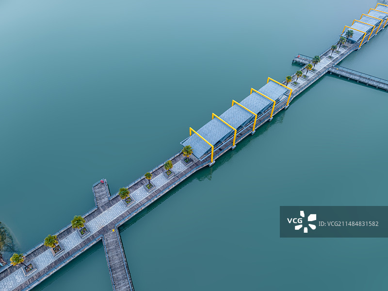 苏州工业园区白塘植物园公园春天风景航拍图片素材