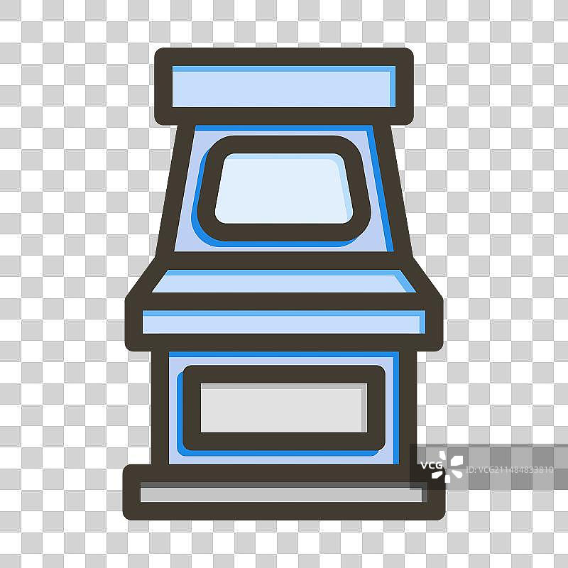 街机游戏机粗线条填充颜色图标图片素材