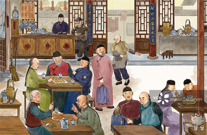 茶馆老北京图片素材