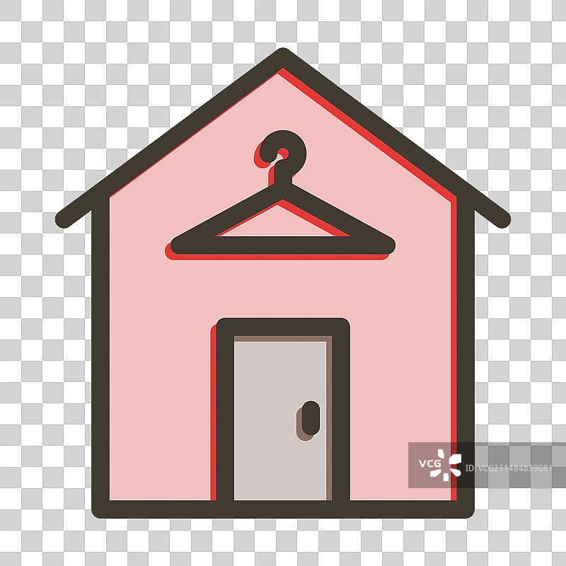 试衣间粗线条填充颜色图标图片素材