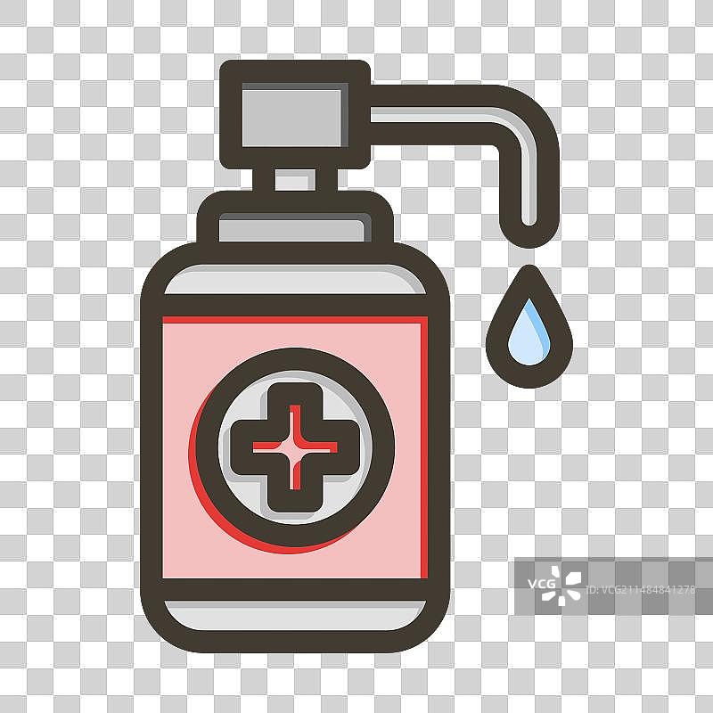 消毒剂粗线条填充颜色图标图片素材