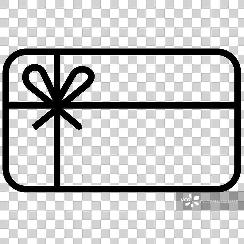 礼品卡黑色线条图标轮廓符号图片素材