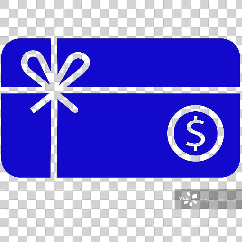 蓝色礼品卡扁平图标图片素材