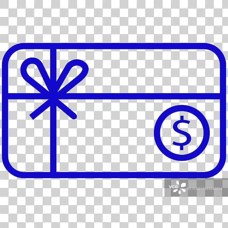 蓝色礼品卡线条图标图片素材