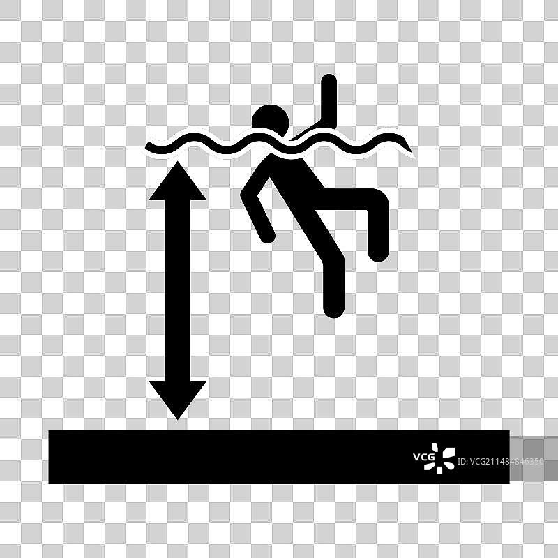 危险标志：水深图片素材