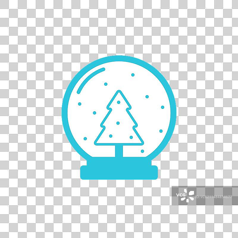 蓝色图标新年水晶雪球图片素材