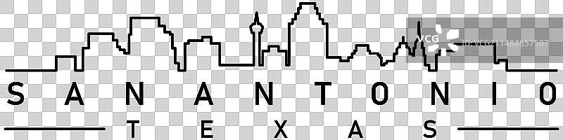 圣安东尼奥城市天际线德克萨斯州艺术图片素材