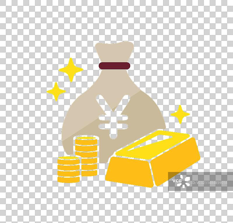 日元金币钱袋图标图片素材