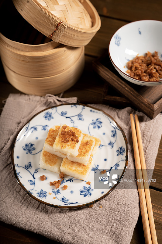 潮式闽式萝卜糕传统美食多角度静物摄影图片素材