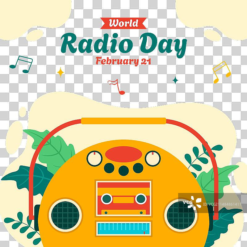 世界广播日社交媒体扁平卡通手绘图片素材
