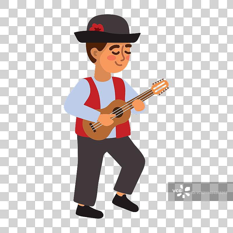 演奏乐器的智利人物图片素材