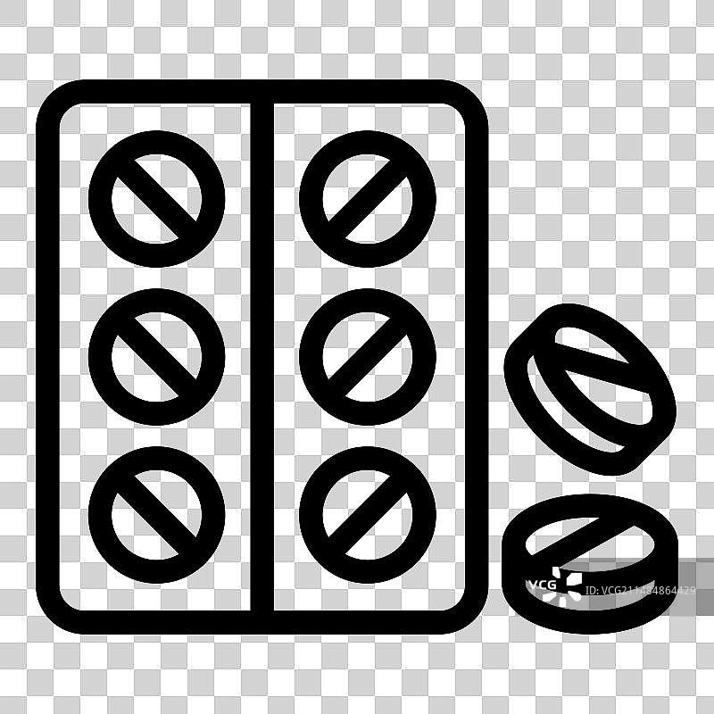 有抱负的药丸图标轮廓健康援助图片素材