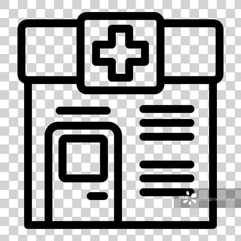 药房街边店铺图标轮廓图片素材